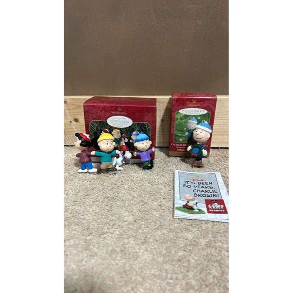 Lot of 2 Hallmark Peanuts Charile Brown Christmas oranments